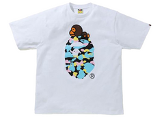 BAPE New Multi Camo Milo On Ape Relaxed Tee White