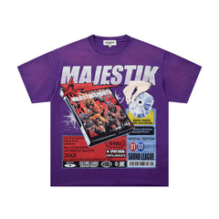 Majestik “Sound League & Sports” Special Edition Rhinestone Vintage Tee(Purple)