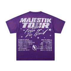 Majestik “Sound League & Sports” Special Edition Rhinestone Vintage Tee(Purple)