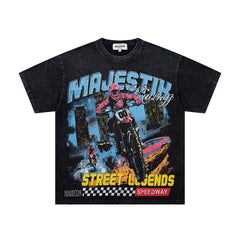 Majestik “Street Legends” Moto Vintage Tee(Black)