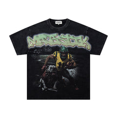 Majestik “Gridiron Champion” Bulldog Vintage Tee(Black)