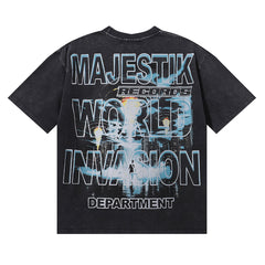 Majestik “Department” UFO Abduction Vintage Tee(Black)