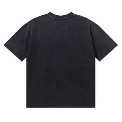 Majestik “Fearless” Angel & Demon Rhinestone Vintage Tee(Black)