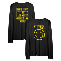 Nirvana Smiley Face Logo Long Sleeve Tee Unisex Vintage Rock