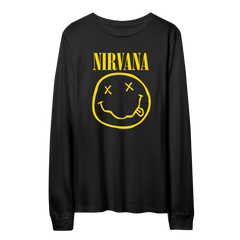 Nirvana Smiley Face Logo Long Sleeve Tee Unisex Vintage Rock