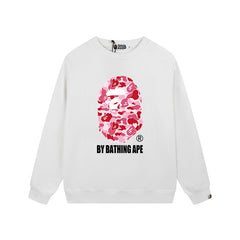 BAPE Pink Camo Ape Head Graphic Crewneck Sweatshirt