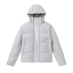 Trapstar Embossed Arch Logo Puffer Jacket - Light Grey