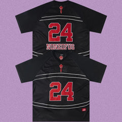 Trapstar "NONEOFUS" Raglan Football Jersey - Black/Red
