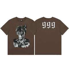 Revenge x Juice WRLD Brown Portrait & 999 Short Sleeve T-Shirt