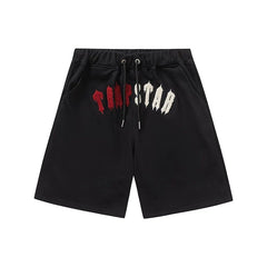 Trapstar Gothic Arch Logo Sweat Shorts - Black/Red/White