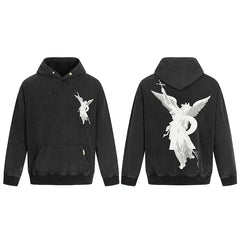 Represent Archangel Graphic Heavyweight Hoodie - Vintage Black