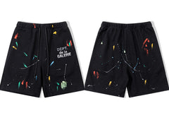 Gallery Dept. Paint Splatter French Terry Shorts - Black