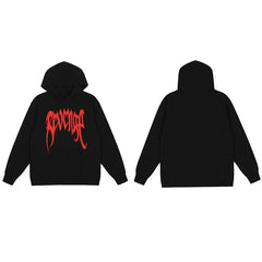 Revenge Black Arch Logo Pullover Hoodie Red