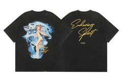 Represent "Enduring Spirit" Angel Graphic T-Shirt - Black
