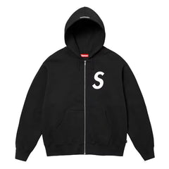 Supreme S Logo Zip Up Hoodie Black Unisex Sweatshirt