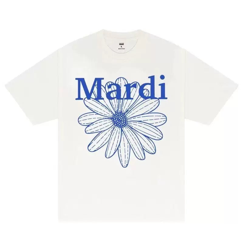 MARDI MERCREDI - TSHIRT FLOWERMARDI_OATMEAL BLUE