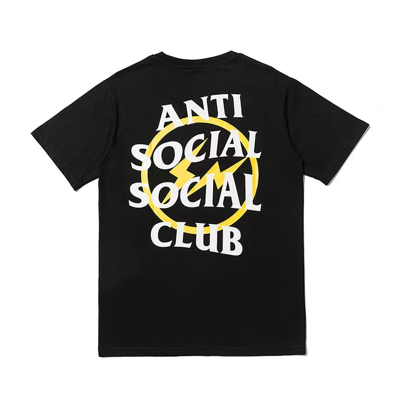 Anti Social Social Club x Fragment Yellow Bolt Tee (FW19) Black