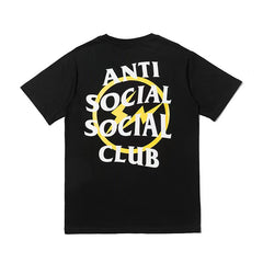 Anti Social Social Club x Fragment Yellow Bolt Tee (FW19) Black
