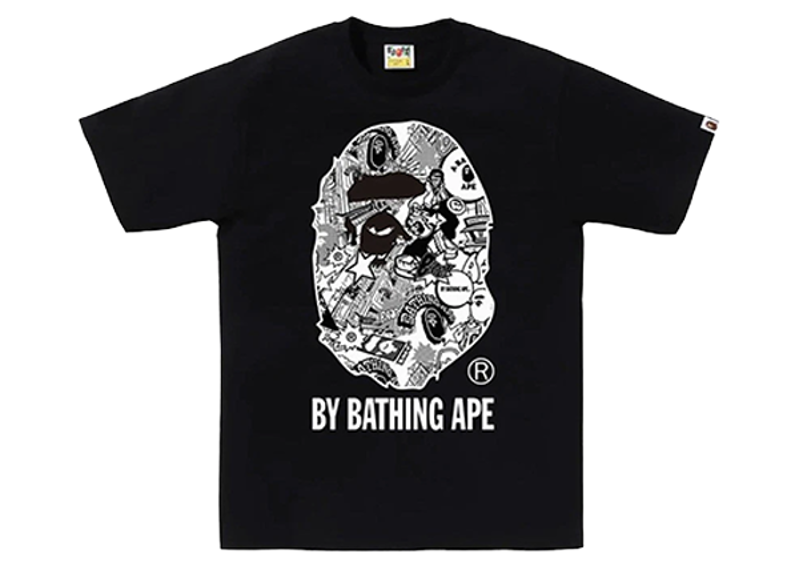 BAPE Comic Art Ape Head Tee Black