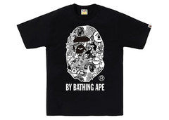BAPE Comic Art Ape Head Tee Black