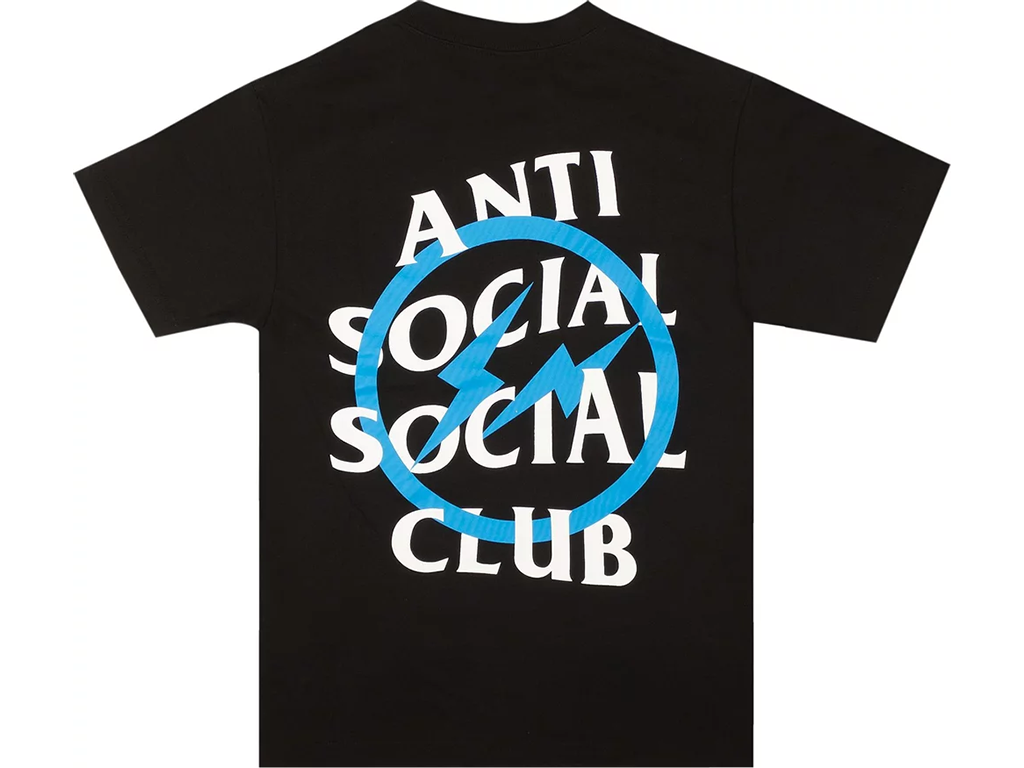 Anti Social Social Club x Fragment Blue Bolt Tee (FW19) Black