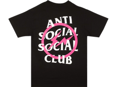 Anti Social Social Club x Fragment Pink Bolt Tee (FW19) Black