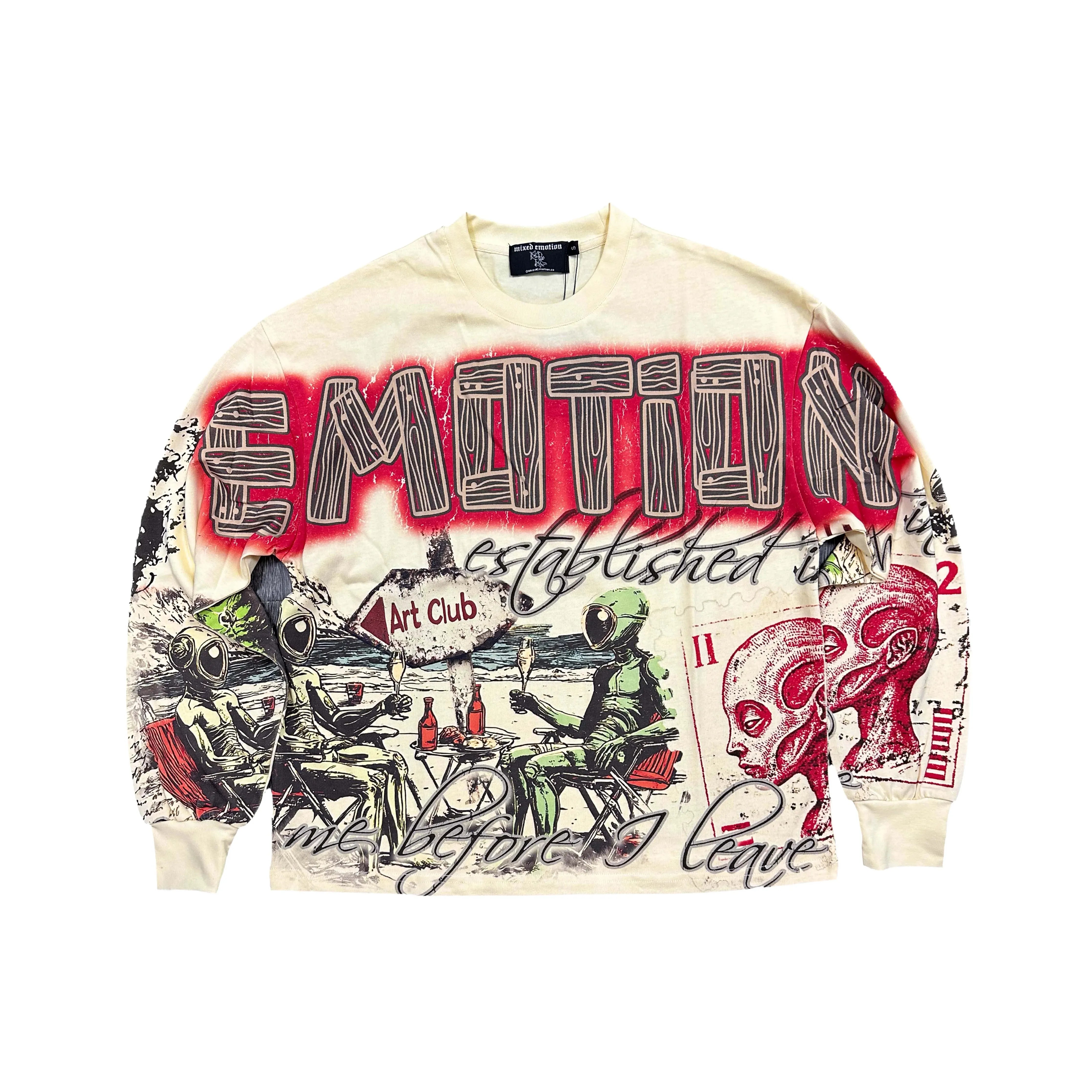 Mixed Emotion Art Club Graphic Long Sleeve Tee Unisex Streetwear