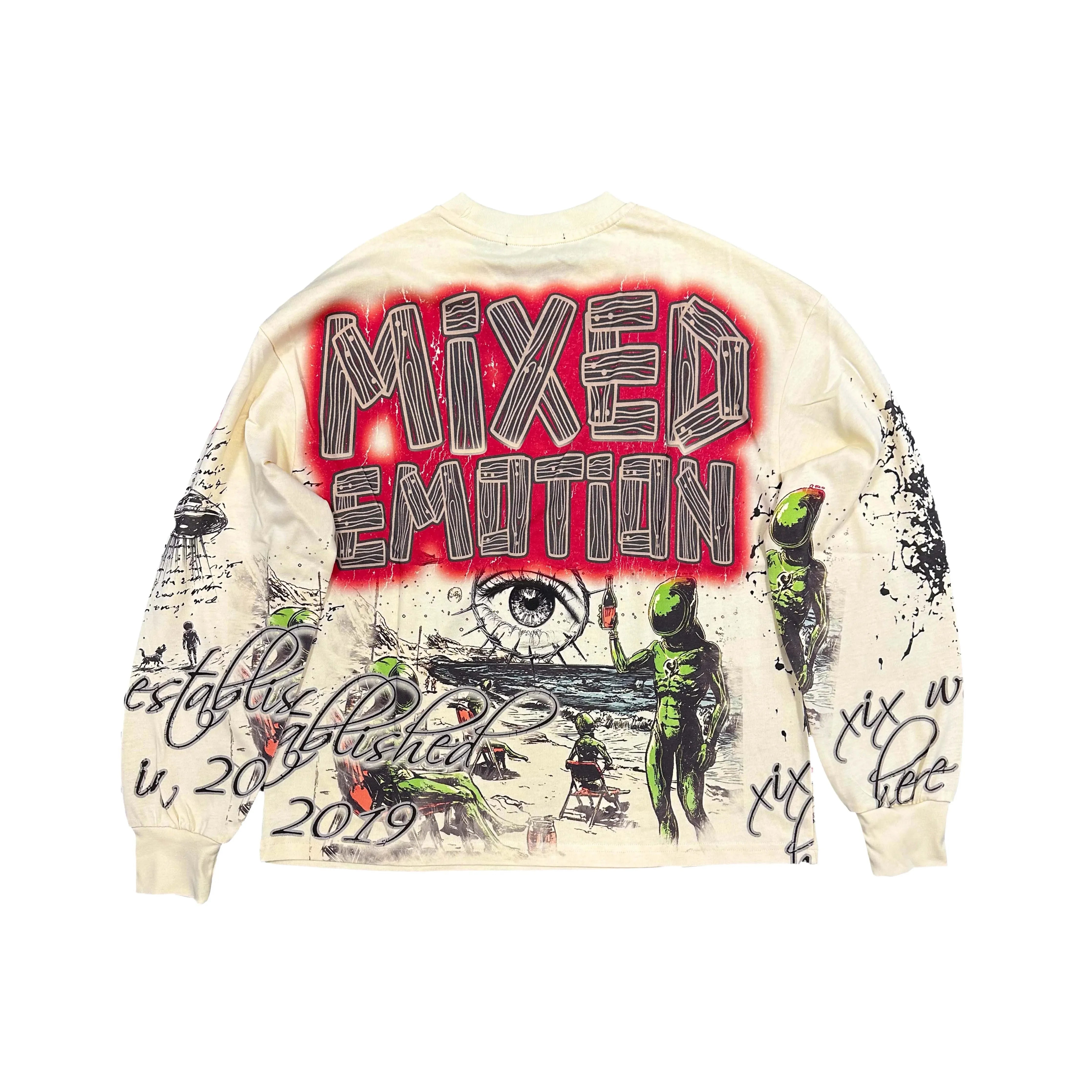 Mixed Emotion Art Club Graphic Long Sleeve Tee Unisex Streetwear