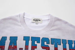 Majestik “Billiards Bulldog” Sport Dept Vintage Tee（White）