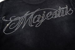 Majestik “Space Rider” Rhinestone Department Vintage Tee（Black）