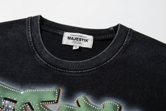Majestik “Gridiron Champion” Bulldog Vintage Tee（Black）
