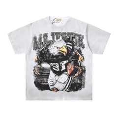 Majestik “Gridiron Eagle” Vintage White Tee