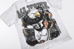 Majestik “Gridiron Eagle” Vintage White Tee