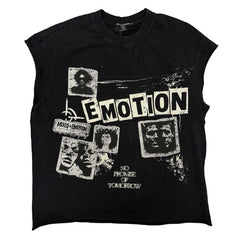 Mixed Emotions Sleeveless Newspaper Tee