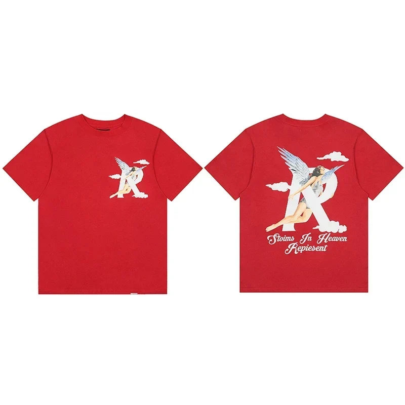 Represent "Storms In Heaven" Angel "R" Graphic T-Shirt - Red