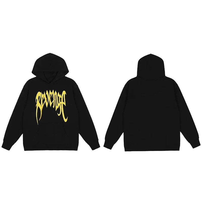 Revenge Black Arch Logo Pullover Hoodie Yellow