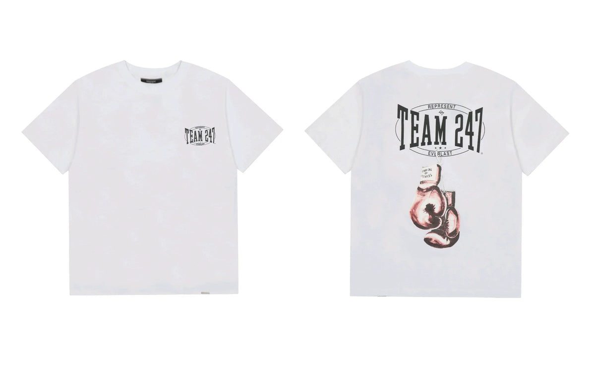 Represent "Team 247" Boxing Gloves Graphic T-Shirt - White