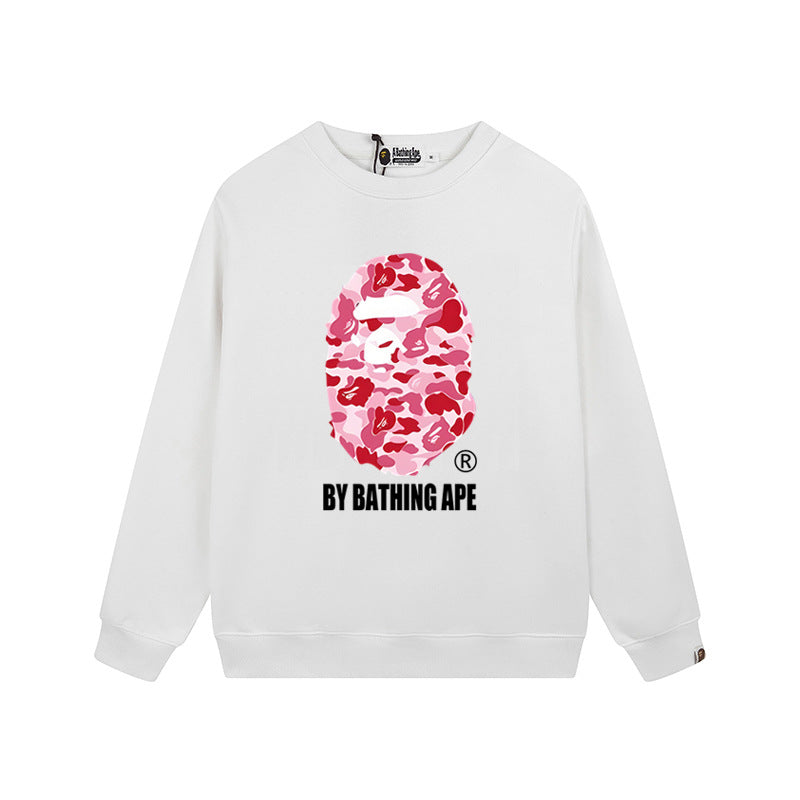 BAPE Pink Camo Ape Head Graphic Crewneck Sweatshirt