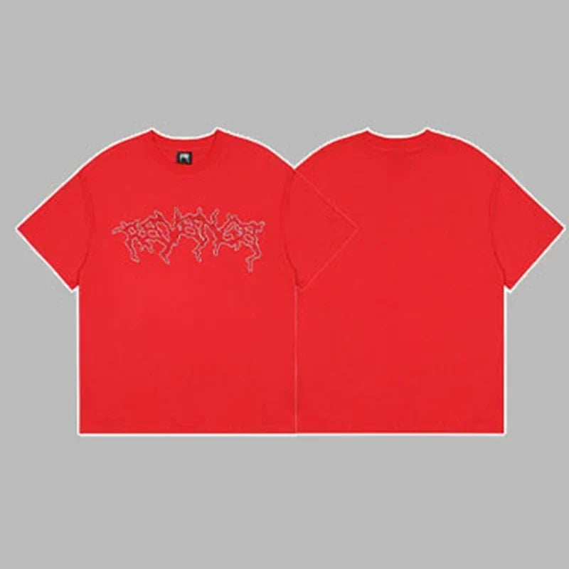 Revenge Outline Arch Logo Short Sleeve T-Shirt Red