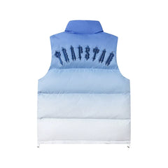 Trapstar Ombre Fade Puffer Vest - Blue/White