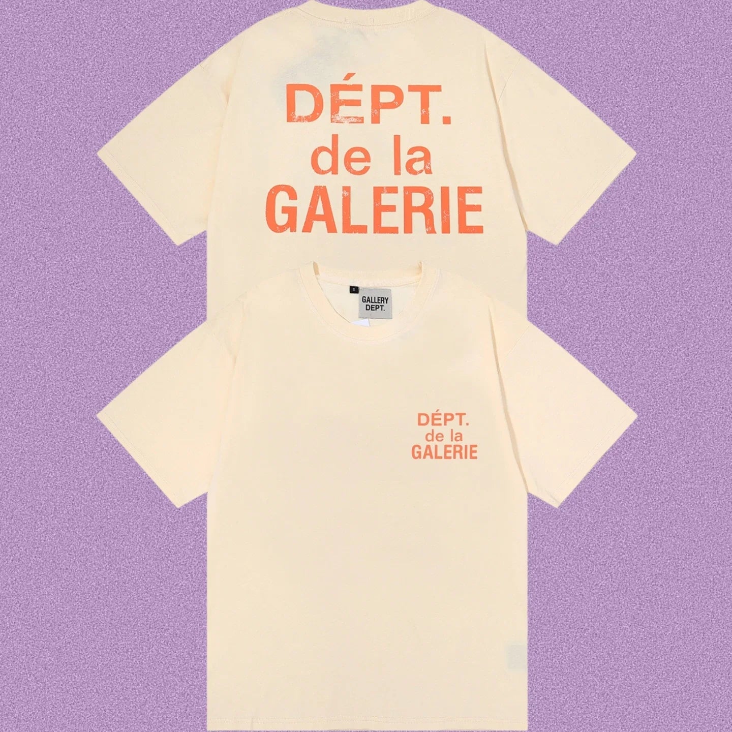 Gallery Dept. DÉPT. de la GALERIE Short Sleeve T-Shirt - Cream/Orange