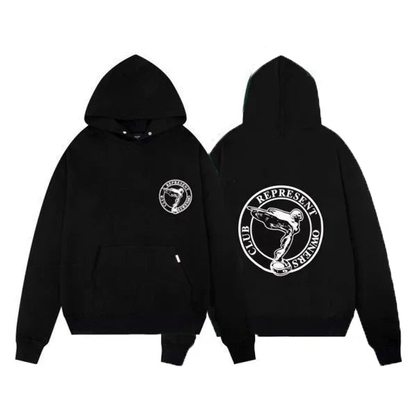 Represent Circle Diver Graphic Heavyweight Hoodie - Black