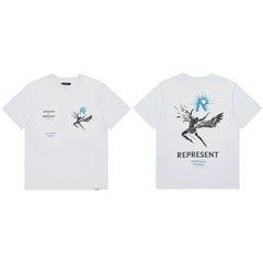 Represent Fallen Angel & Blue Sun Graphic T-Shirt - White