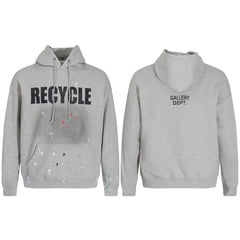 Gallery Dept RECYCLE Print Grey Hoodie