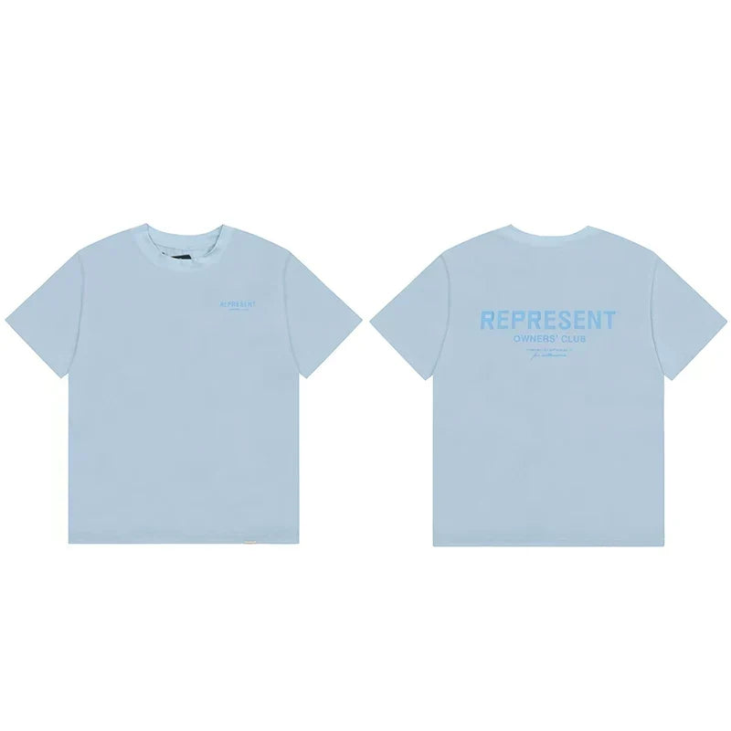 Represent Owners' Club Graphic T-Shirt - Light Blue Monochromatic