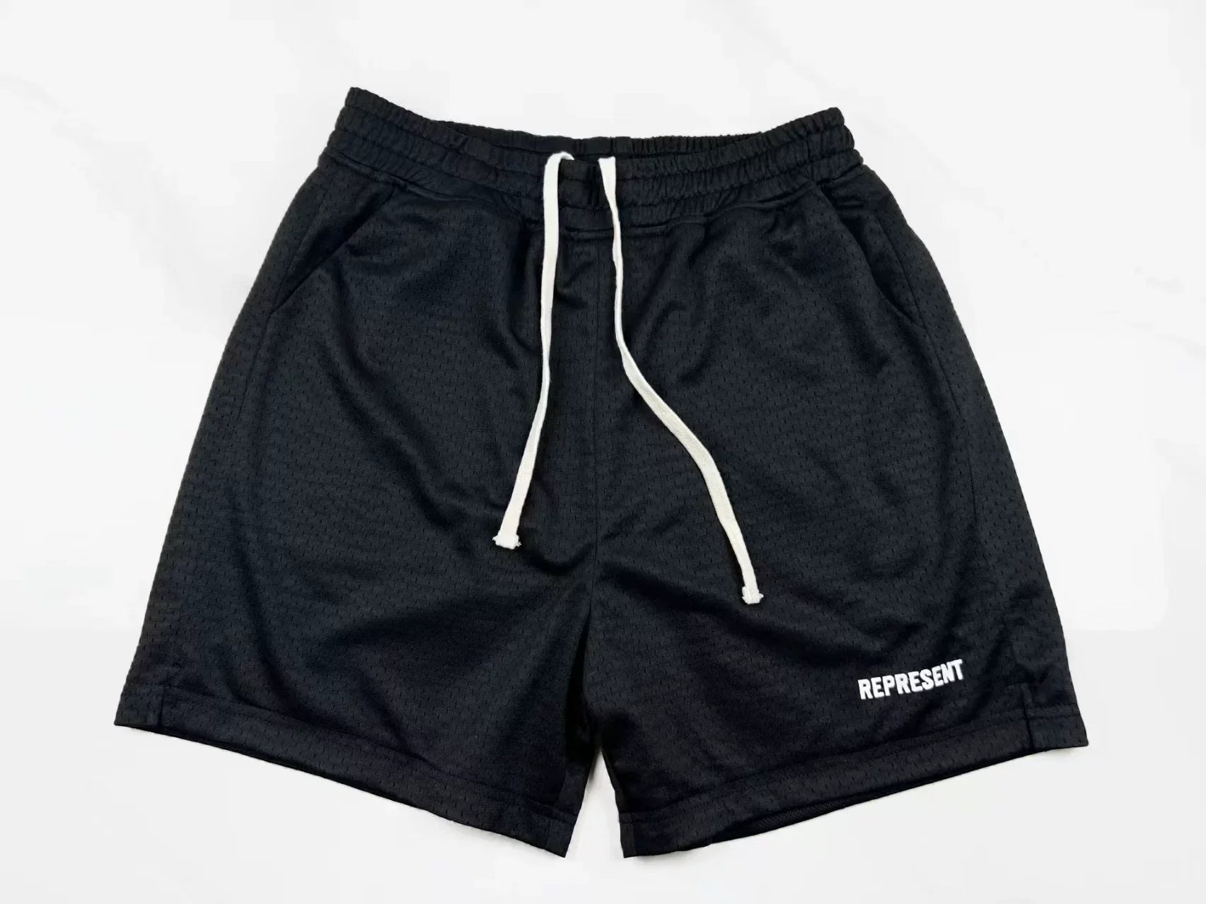 Represent Mesh Drawstring Gym Shorts - Black
