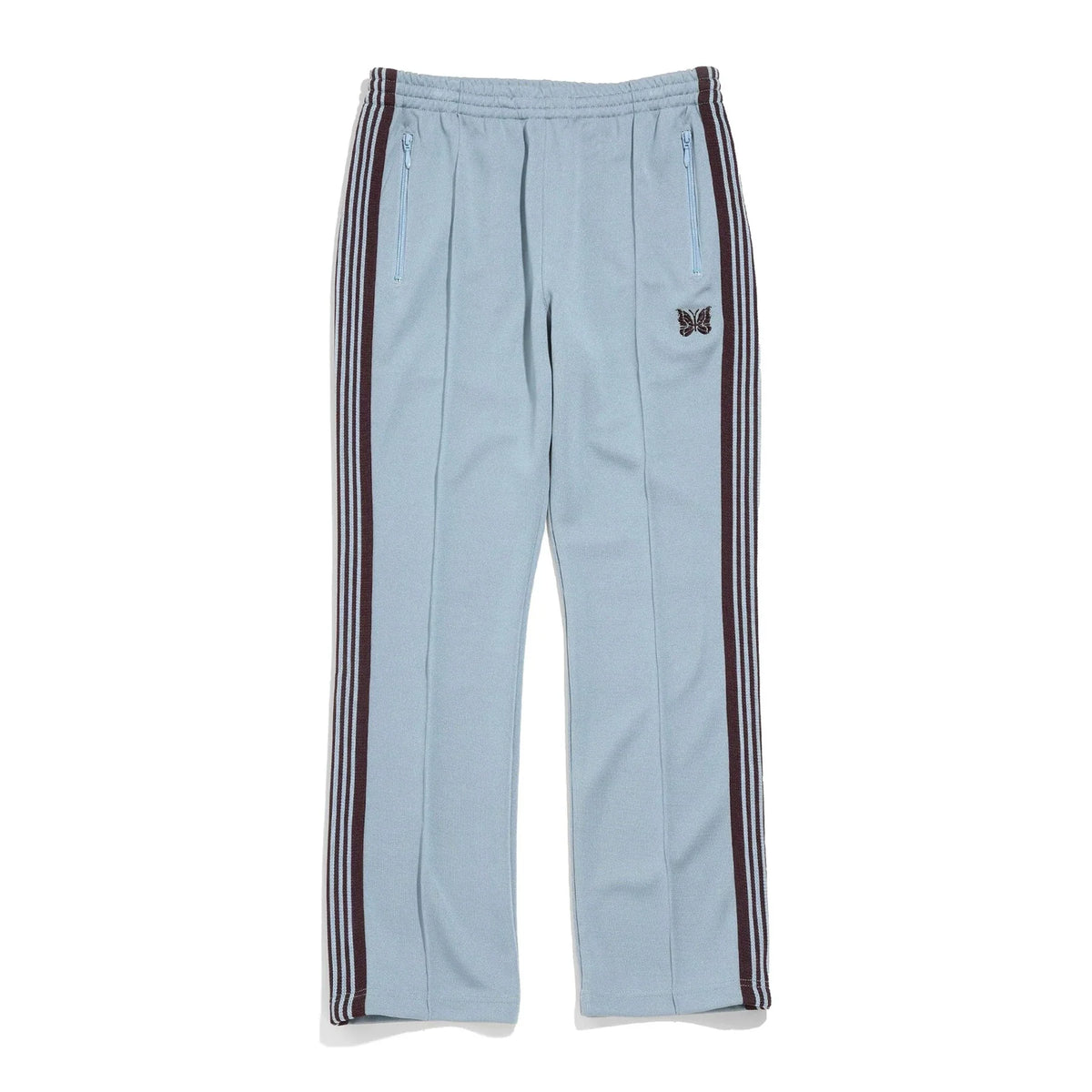 Needles Style Embroidered Butterfly Multi-Stripe Track Pants - Light Blue/Dark