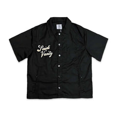 Saint Vanity Nylon Button Up Tee Black - Sz L