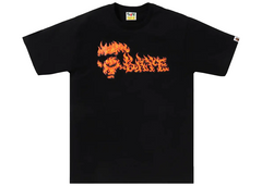 BAPE Flame Ape Face Tee Black/Red