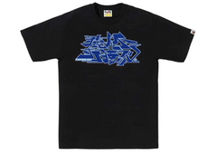 BAPE Asnka Kanji Graffiti Logo Black/ Blue Tee